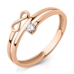 Damenring aus Russischem Rotgold 585 mit Zirkonia
