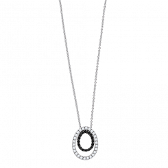 schönes Collier 42 cm aus 925er Silber mit Zirkonia, Höhe des Anhängers ca. 16 mm 