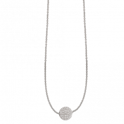 schönes Collier 42 cm aus 925er Silber mit Zirkonia, ca. 4,3 g., Höhe des Anhängers ca. 10 mm