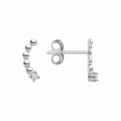Stud earrings, sterling silver 925 with cubic zirconia, height approx. 12 mm