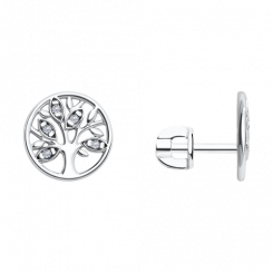 Ohrstecker, Silber 925, mit Zirkonia, Durchmesser ca. 11 mm