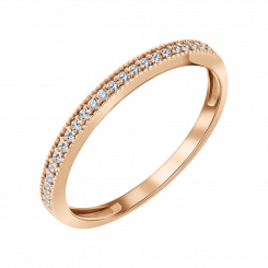 Damenring, Russisches Rotgold 585, mit Zirkonia