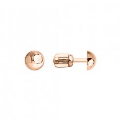 Klassische kugelförmige Ohrstecker, Russisches Rotgold 585, Durchmesser ca. 6 mm