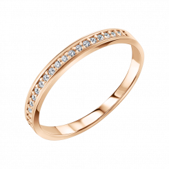 Damenring, Russisches Rotgold 585, mit Zirkonia