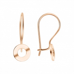 Earrings, russian red gold 585, height approx. 20 mm, weight of the piece of jewelry: approx. 1,02 gr.