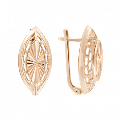 Auffällige Ohrhänger, Russisches Rotgold 585, mit filigree, Höhe ca. 23 mm