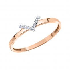 Damenring, Russisches Rotgold 585, mit Zirkonia