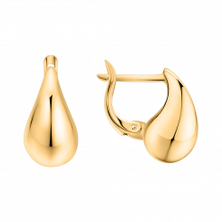 Earrings, yellow gold 585, width approx. 8 mm, height approx. 15 mm