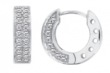 reizende Ohrringe, Silber 925, Zirkonia, Durchmesser ca. 19 mm