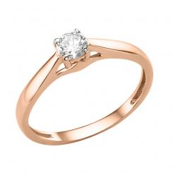 Damenring, Russisches Rotgold 585, mit Zirkonia