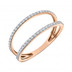 Damenring, Russisches Rotgold 585, mit Zirkonia