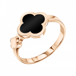 Damenring aus Rotgold 585, mit Emaille