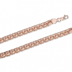 Solid chain and/or bracelet, russian red gold 585, garibaldi weave, width approx. 8 mm, weight in 19 cm approx. 21,5 gr., weight in 50 cm approx. 56,5 gr.