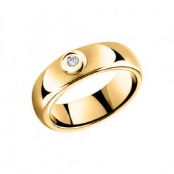 Women's ring, yellow gold 585, with diamond approx. 0,034 ct. HSI
