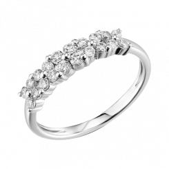 Attraktiver Damenring, Silber 925, mit 20 farblosen Zirkonia