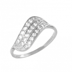 Charming women's ring, white gold 585, with zirconia