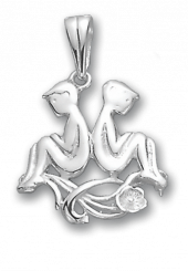 Attractive pendant Zodiac sign - Gemini, 21.05-21.06, silver 925, height approx. 31 mm