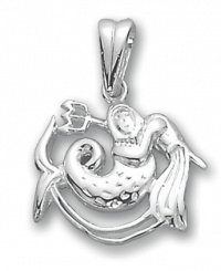 Attractive pendant Zodiac sign  - Aquarius, 21.01 - 20.02, silver 925, height approx. 30 mm