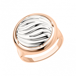 Charming women's ring in silver 925, red gold plated and rhodium-plated ring