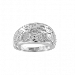 Attractive women's ring, silver 925, with cubic zirconia