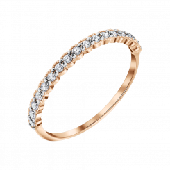 Women's ring, russian red gold 585, with diamonds approx. 0,22 ct. GSI