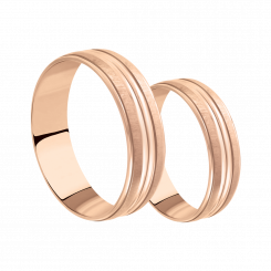 Wedding rings in red gold 585, width aprrox. 6,0 mm. / Price for 1 ring