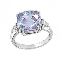 unique Ladies Ring, Silver 925, Amethyst HTS, zirconia