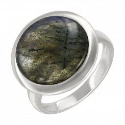 Notable women's ring, silver 925, with dark green labradorite, diameter approx. 19 mm