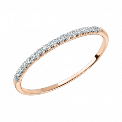 Exquisite women's ring, Red gold 585, White gold 585, with diamonds 17 pieces, 0,14 ct. GSI