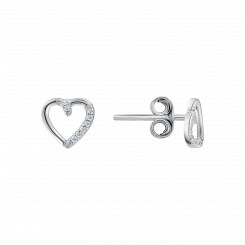 Ohrstecker, Silber 925, mit Zirkonia, Höhe ca. 7 mm
