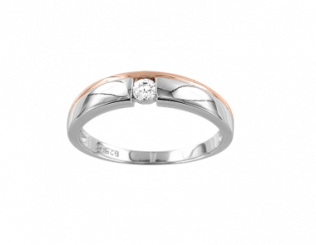 charming ladies ring with zirconia, gold plated