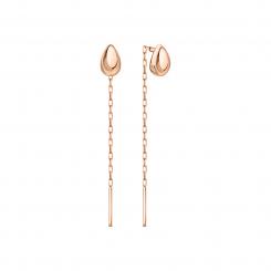 Long earrings, russian red gold 585, length approx. 46 mm