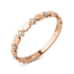 Damenring aus Russischem Rotgold 585 mit Zirkonia