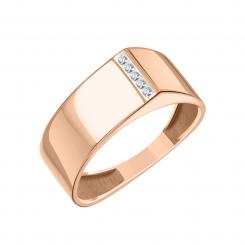 Damenring mit Zirkonia, Russisches Rotgold 585