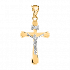 Beautiful pendant cross, yellow gold 585, height approx. 32 mm