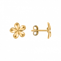 Attractive stud earrings, yellow gold 585, diameter approx. 10 mm