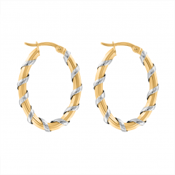 Elegant hoop earrings, 585 yellow gold, height approx. 30 mm