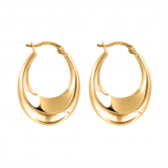 Elegant hoop earrings, yellow gold 585, height approx. 30 mm