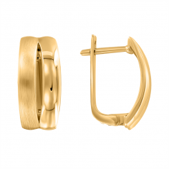 Stylish earrings, yellow gold 585, height approx. 19 mm, width approx. 9 mm