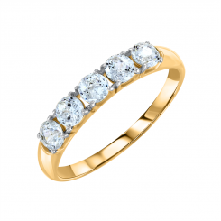 Wunderbarer Damenring, Gelbgold 585, mit Swarovski Zirkonia, Breite ca. 3 mm