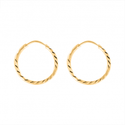 Elegante Creolen, Gelbgold 585, Höhe ca. 18 mm