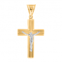 Beautiful pendant cross, yellow gold 585, height approx. 36 mm