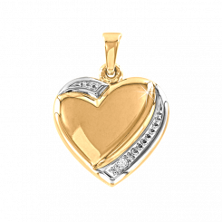 Pendant, yellow gold 585, with diamond approx. 0,01 ct. WSI, height approx. 23 mm