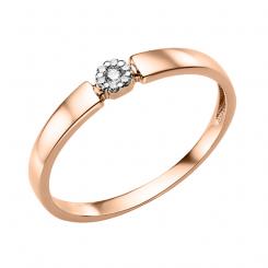 Damenring aus Russischem Rotgold 585 mit Zirkonia