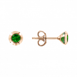 Ohrstecker, Russisches Rotgold 585, mit Zirkonia, Durchmesser ca. 5 mm