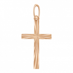 Pendant cross, russian red gold 585, height approx. 32 mm