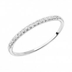 Ladies' ring with diamonds, white gold 585, diamonds 17 pieces, 0.14 ct. GSI