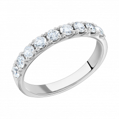 Elegant women's ring made of 585 white gold, with inserts of 9 diamonds, 0.78 ct. GSI
