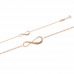 Charming 585 rose gold anklet with an “Love” infinity symbol