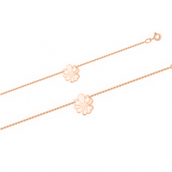 Playful octopus anklet made of 585 rose gold for women, length approx. 24 cm